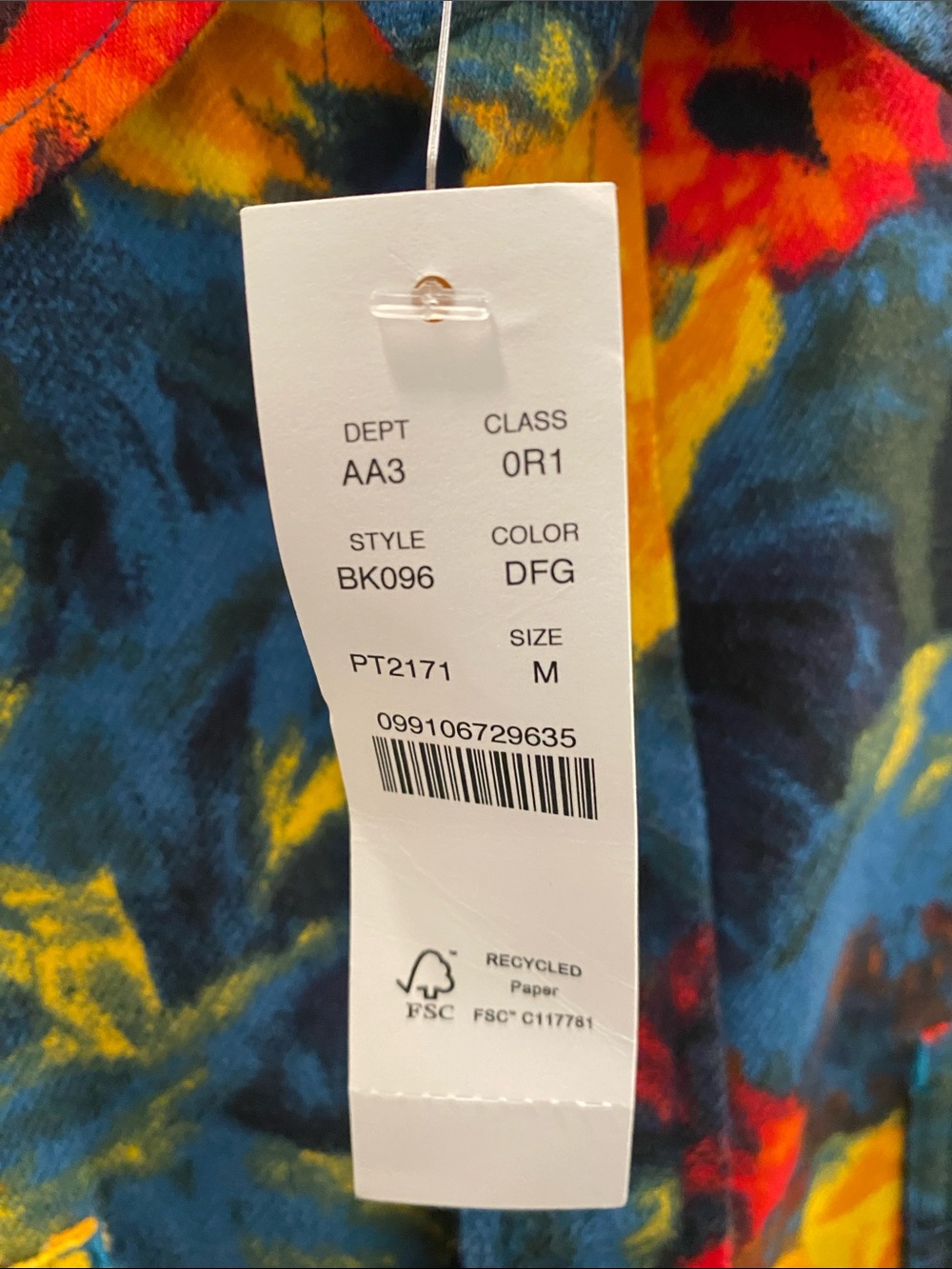 J. Crew mid-weight floral flannel. Slim fit - Picture 5 of 5